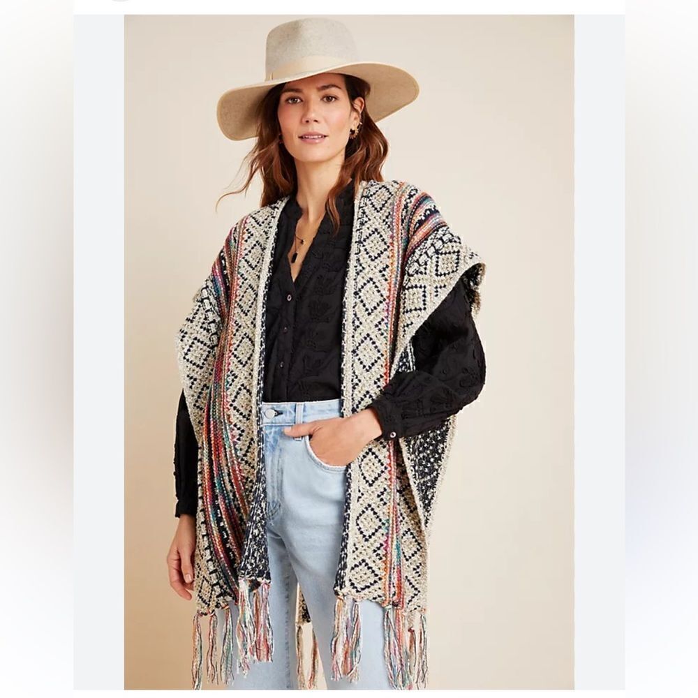 Anthropologie Akemi + Kin Penelope Fringed Kimono One Size